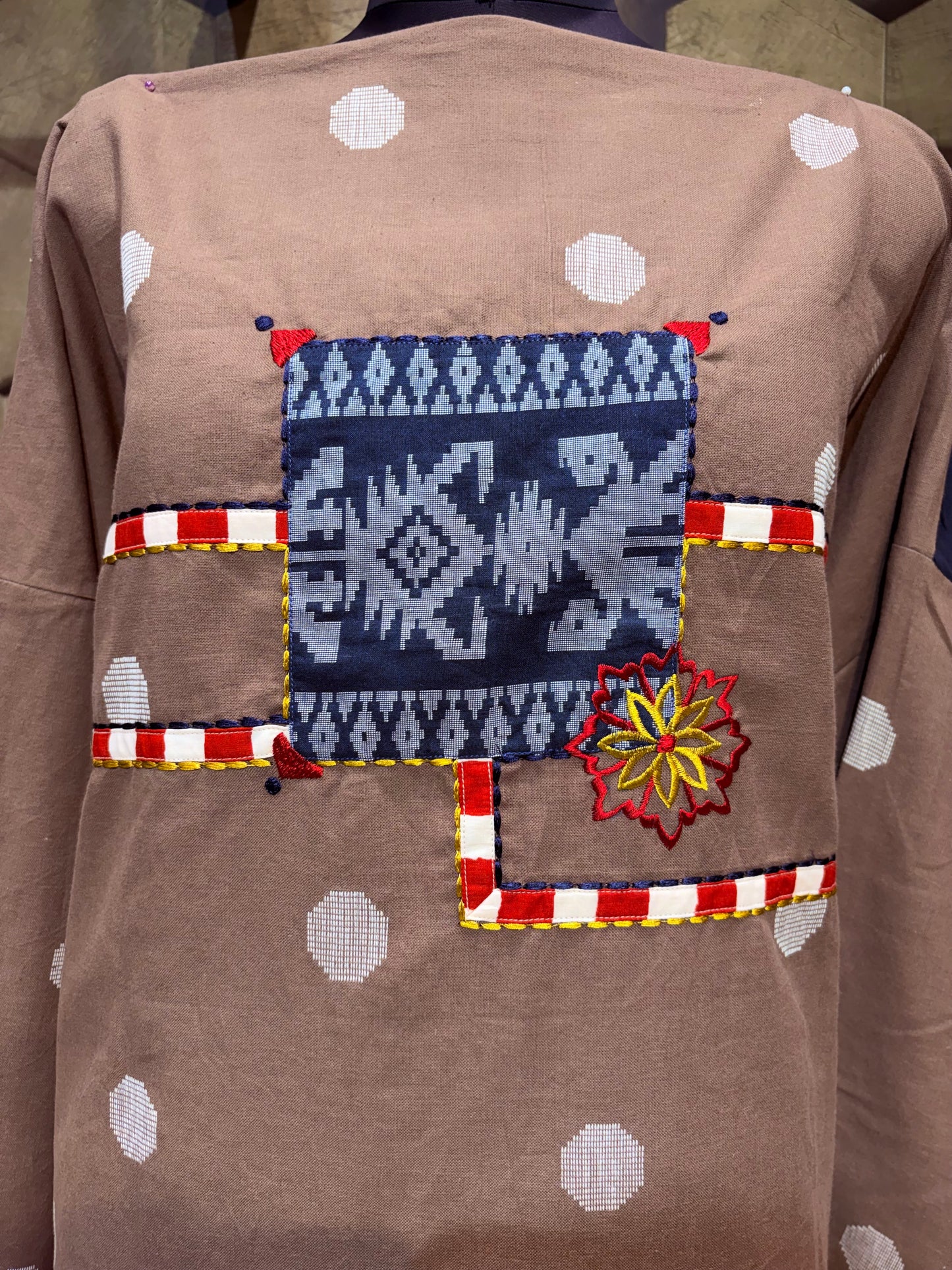 Pure Cotton Suit Set with Artistic Patchwork Details