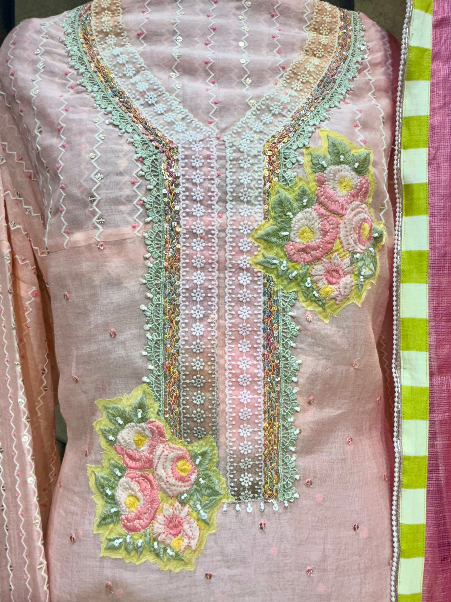 Blush Pink Mul Chanderi Elegance
