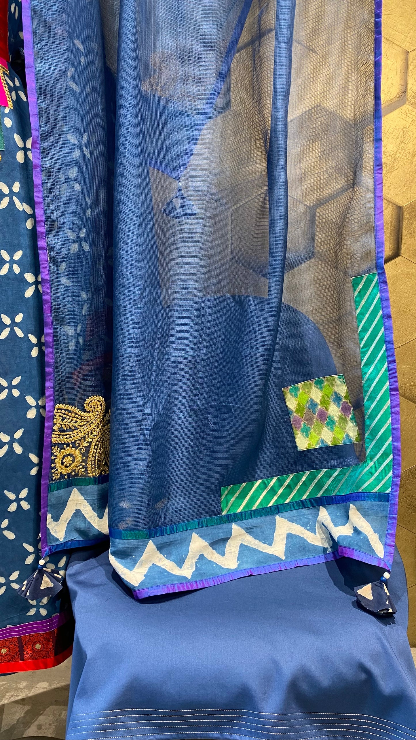 Assam silk indigo outfit