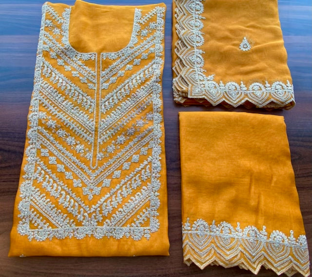 Chanderi shirt with embroidery