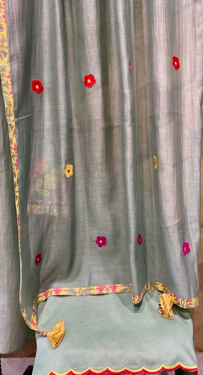 Mul Chanderi patch work dupatta