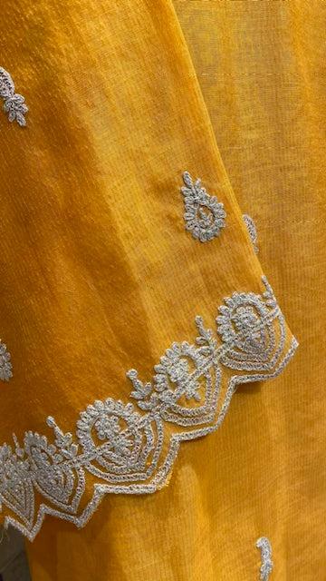 Chanderi shirt with embroidery