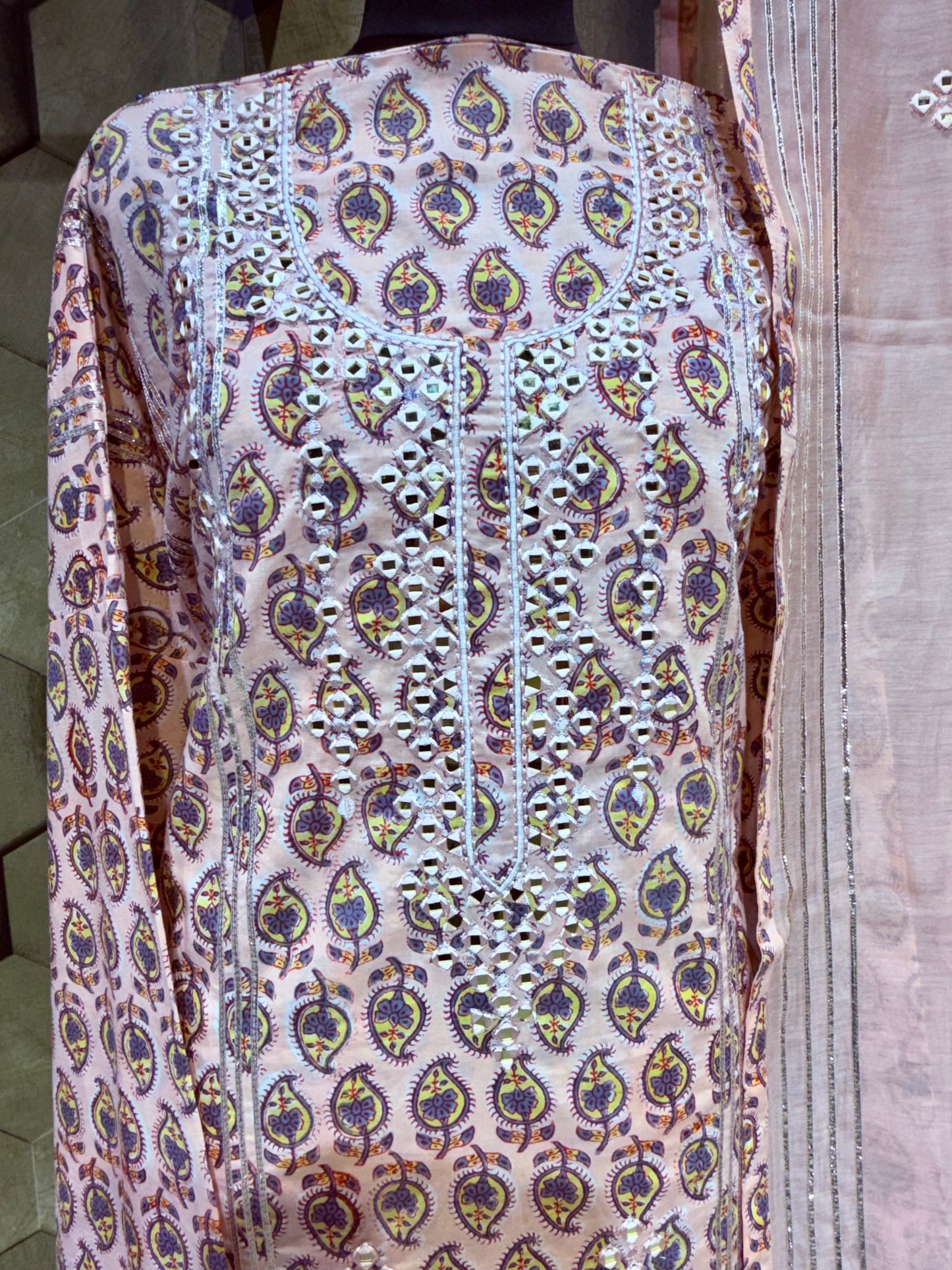 Beautifully handcrafted Pure Cotton suit set