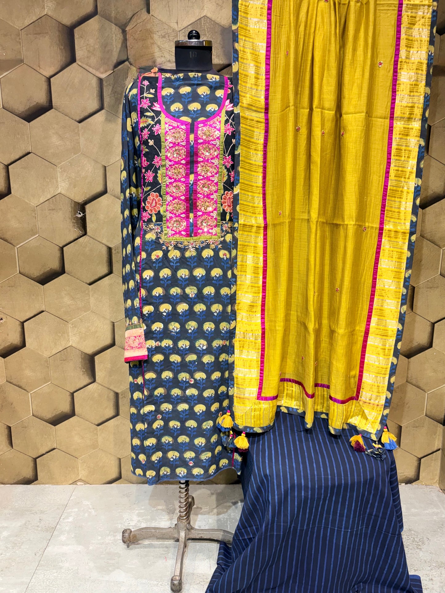 An exquisite handcrafted masterpiece in rich hand block-printed modal fabric
