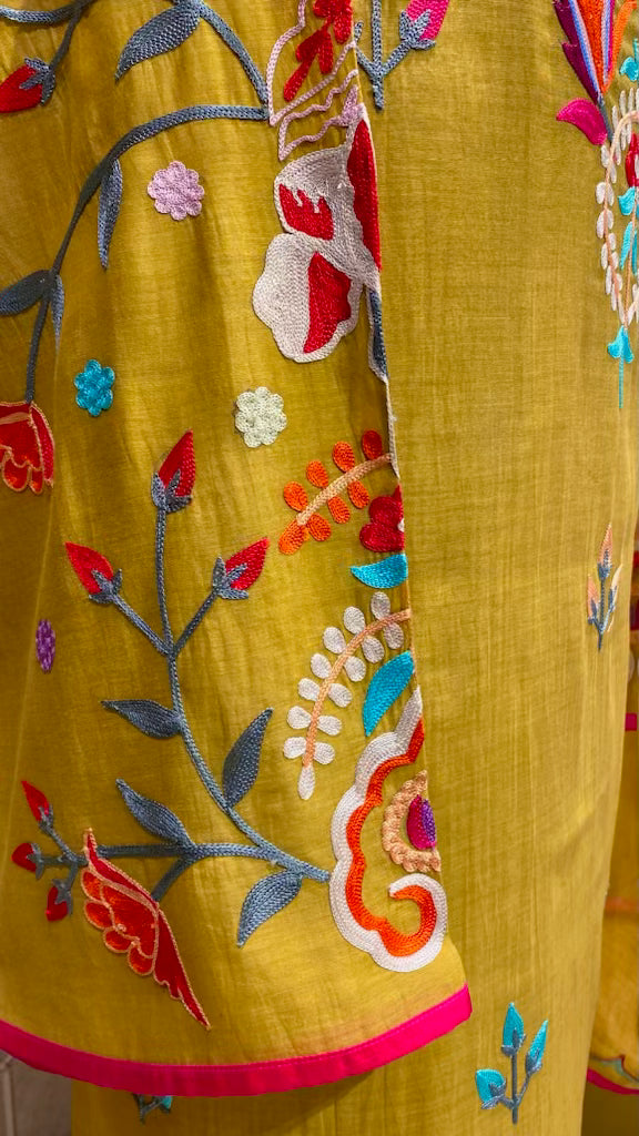 Chanderi shirt with Resham embroidery