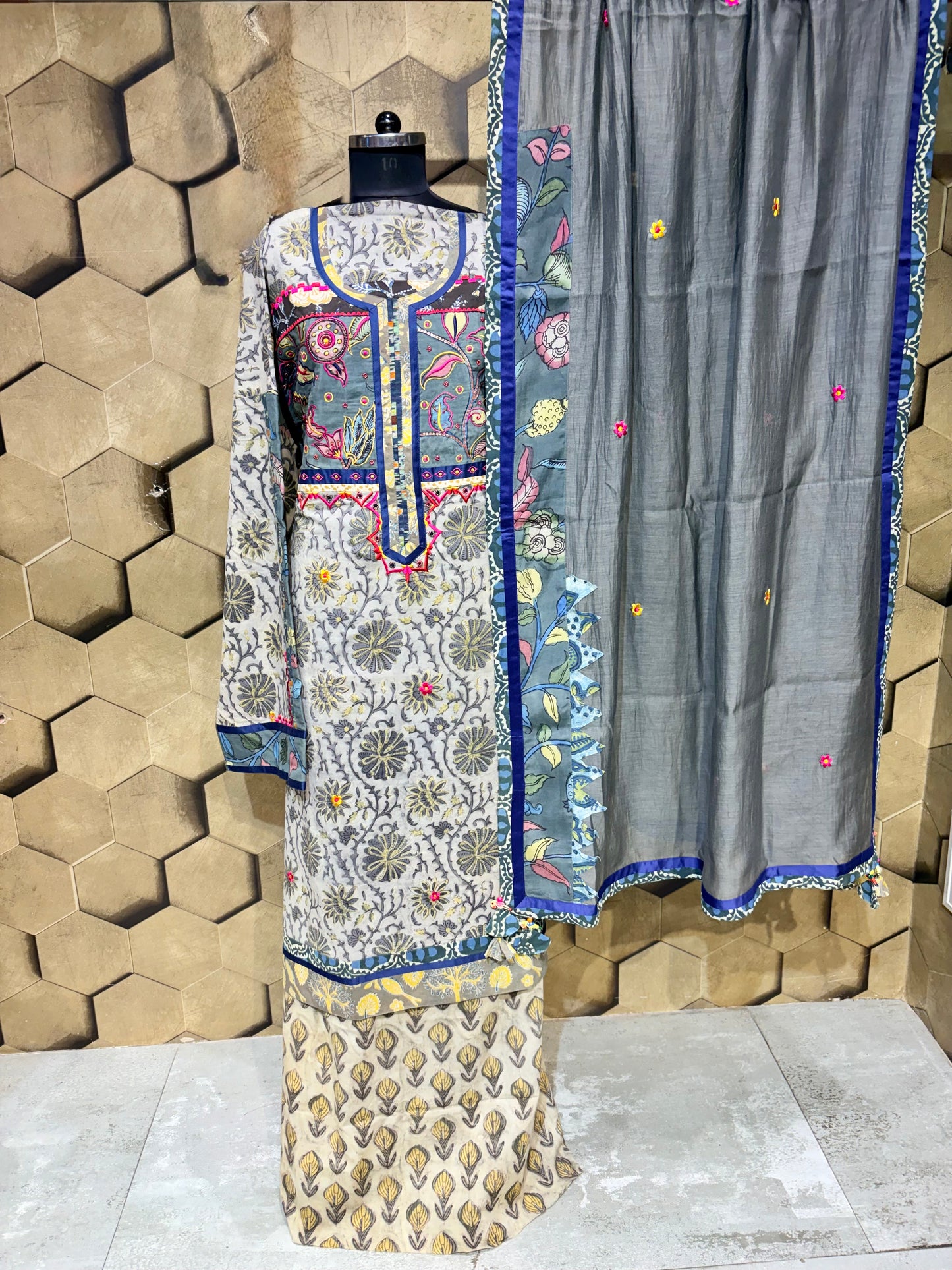 Pure handblock cotton suit set
