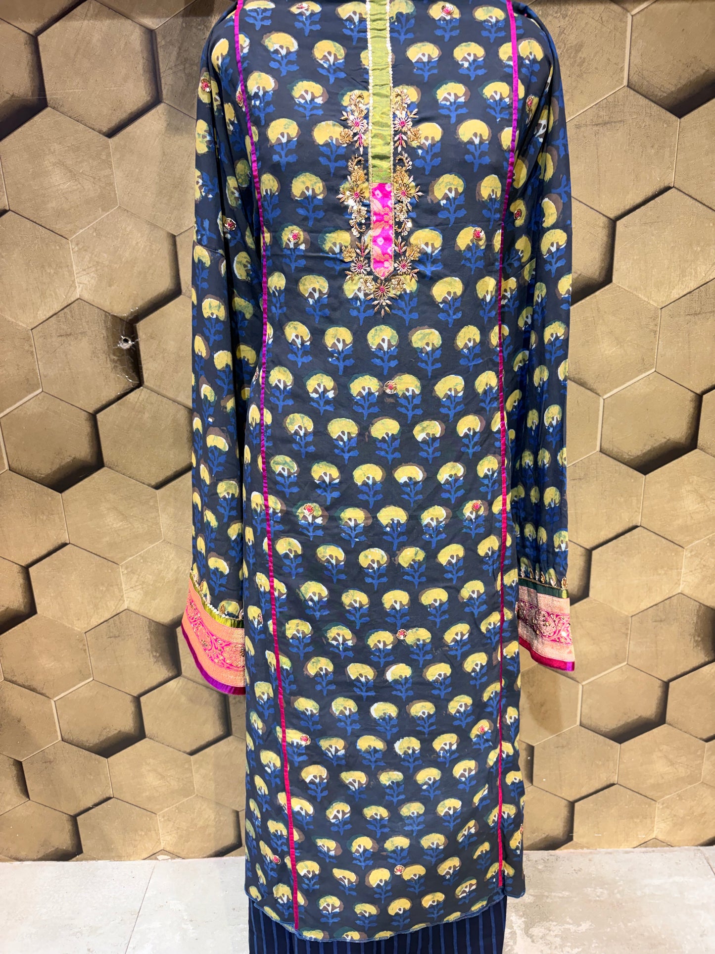 An exquisite handcrafted masterpiece in rich hand block-printed modal fabric