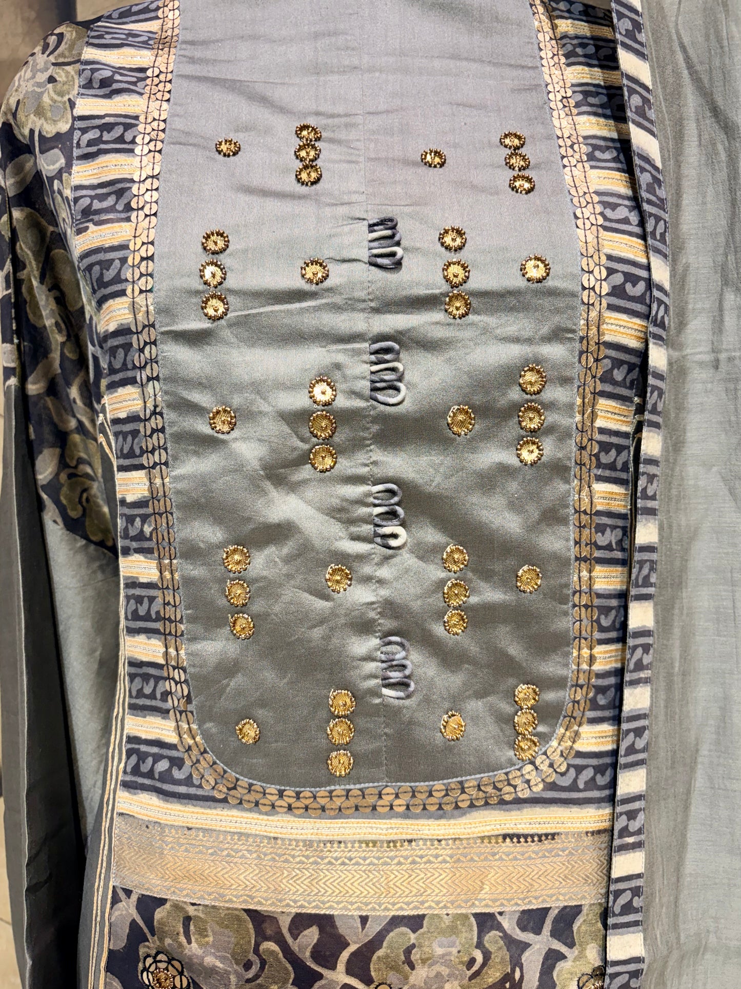 Elegant Ajrak & Gota Chanderi Elegance