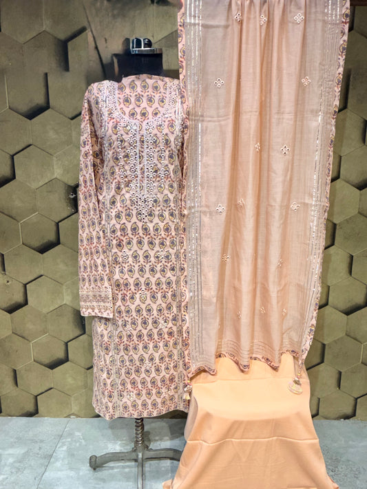 Beautifully handcrafted Pure Cotton suit set