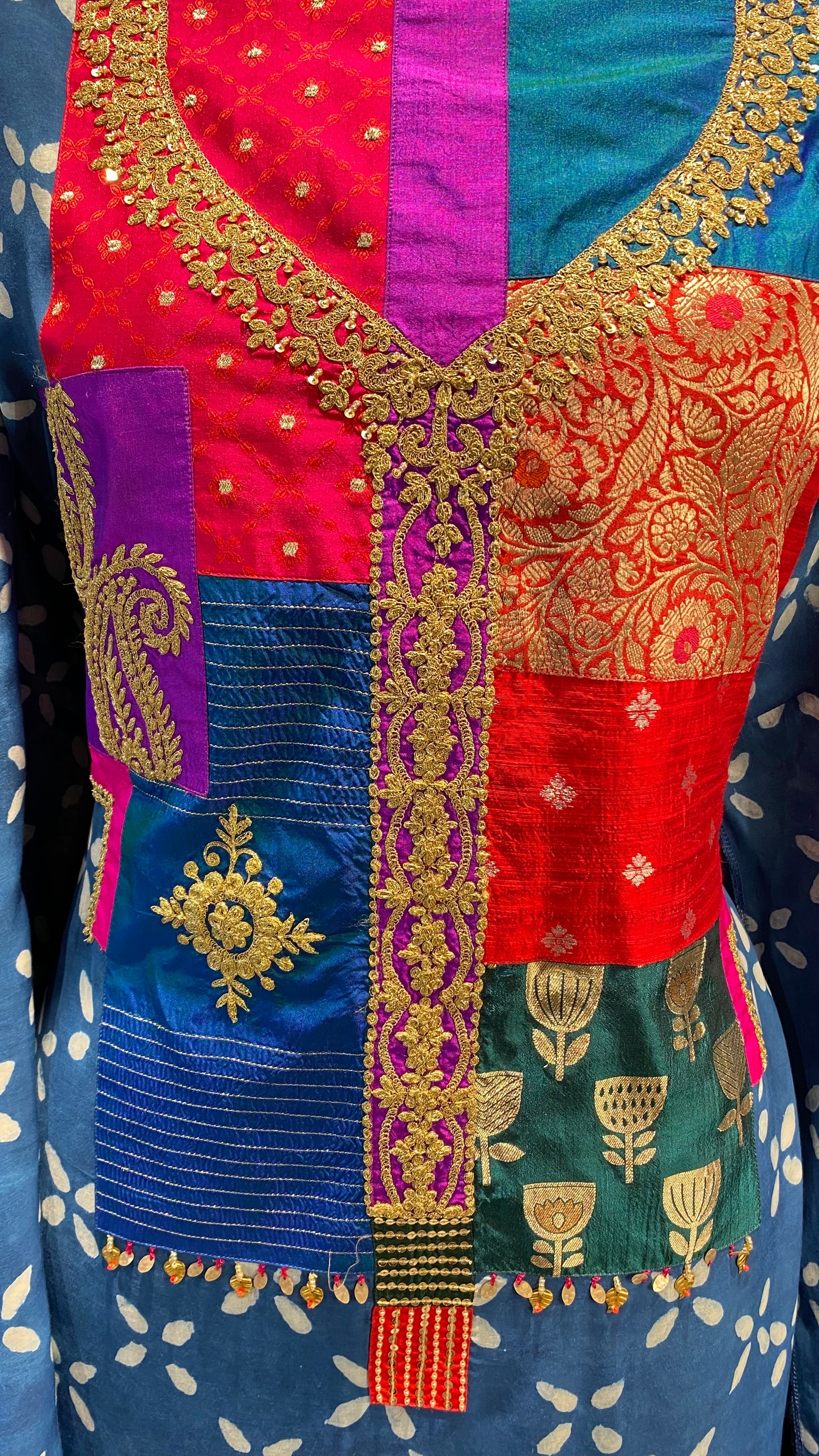 Assam silk indigo outfit