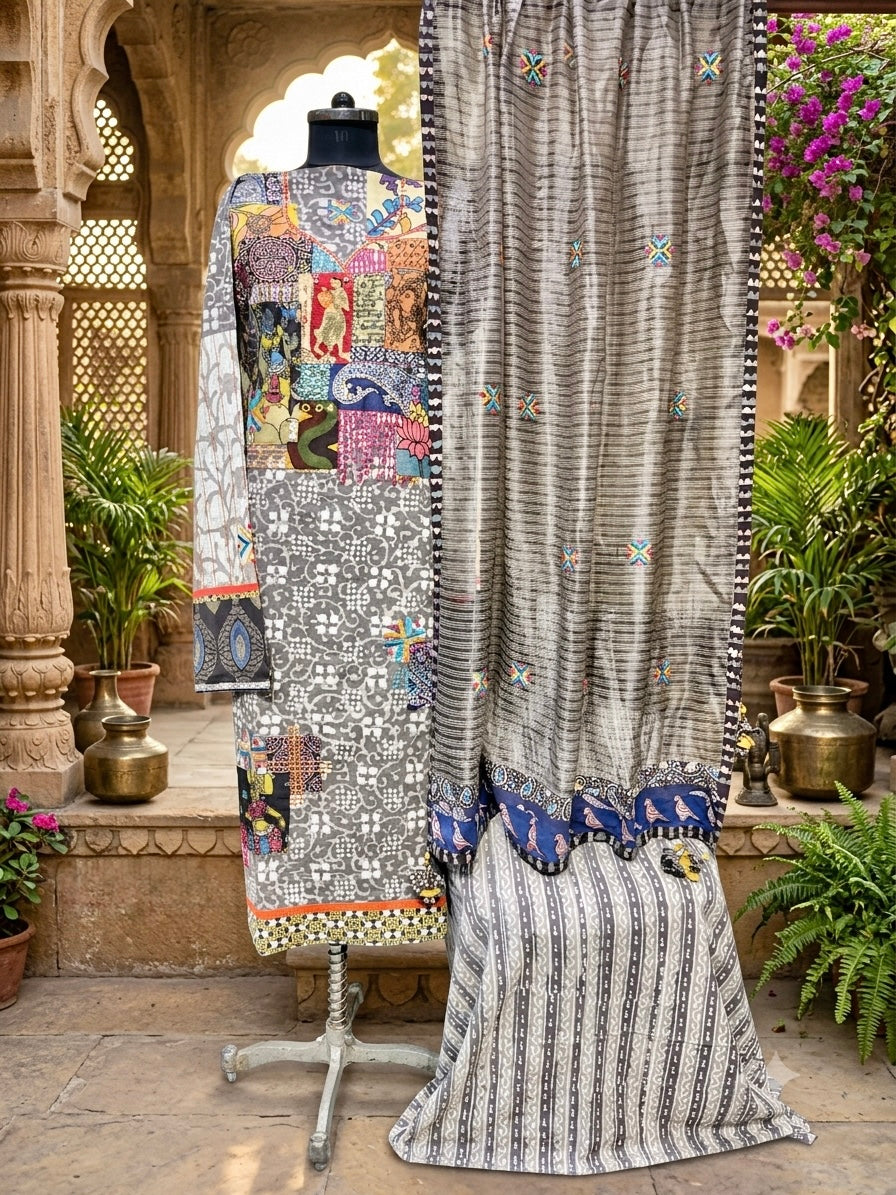Timeless artisanal elegance in Pure Cotton handblock with Patch work