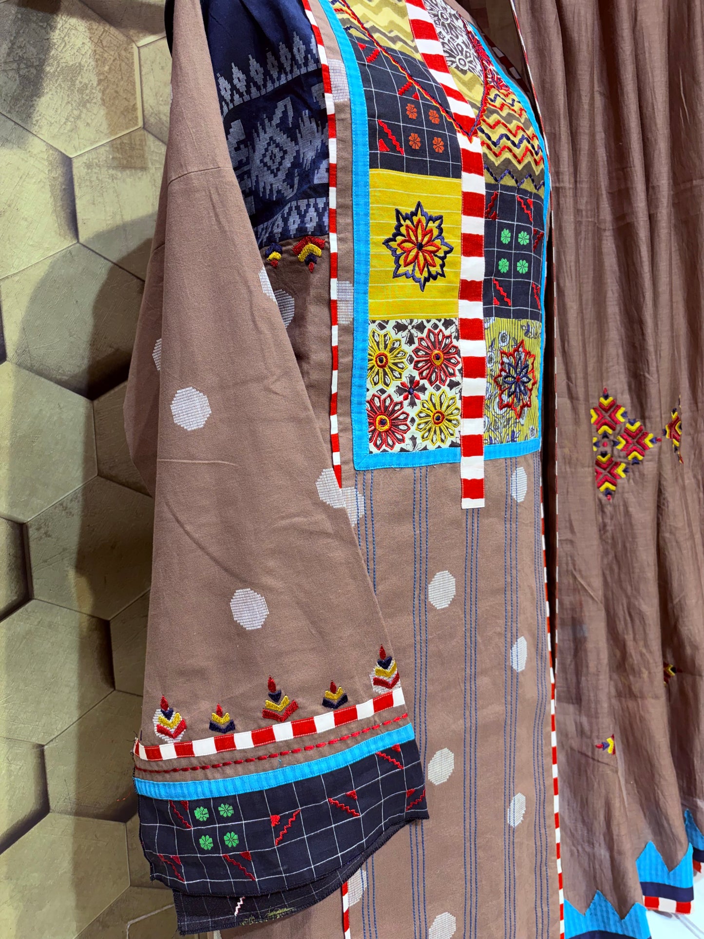 Pure Cotton Suit Set with Artistic Patchwork Details