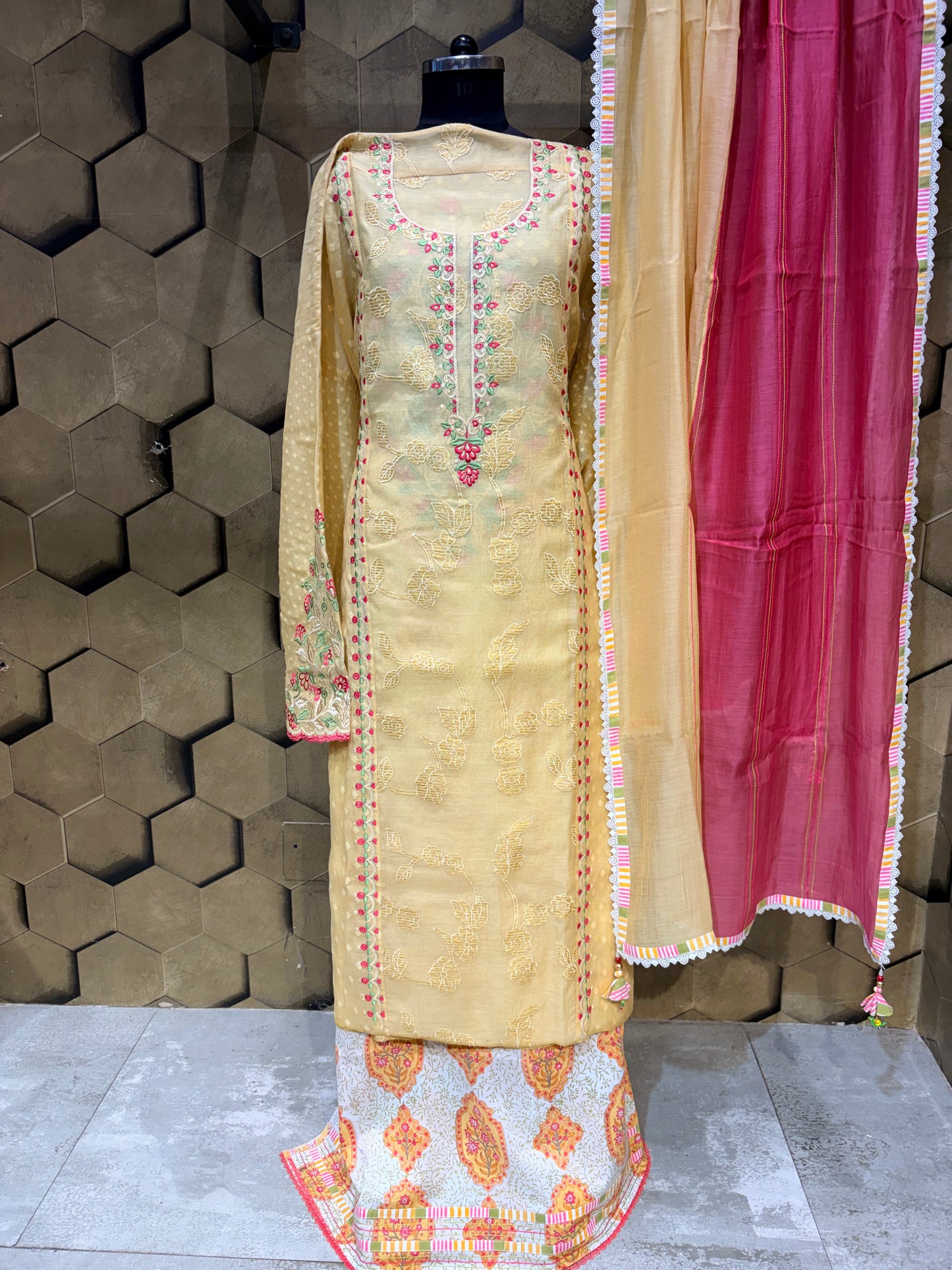 Mul Chanderi Weave Suit Set