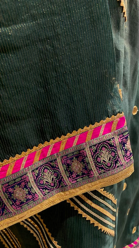 Heavy gota detailing on fine chanderi