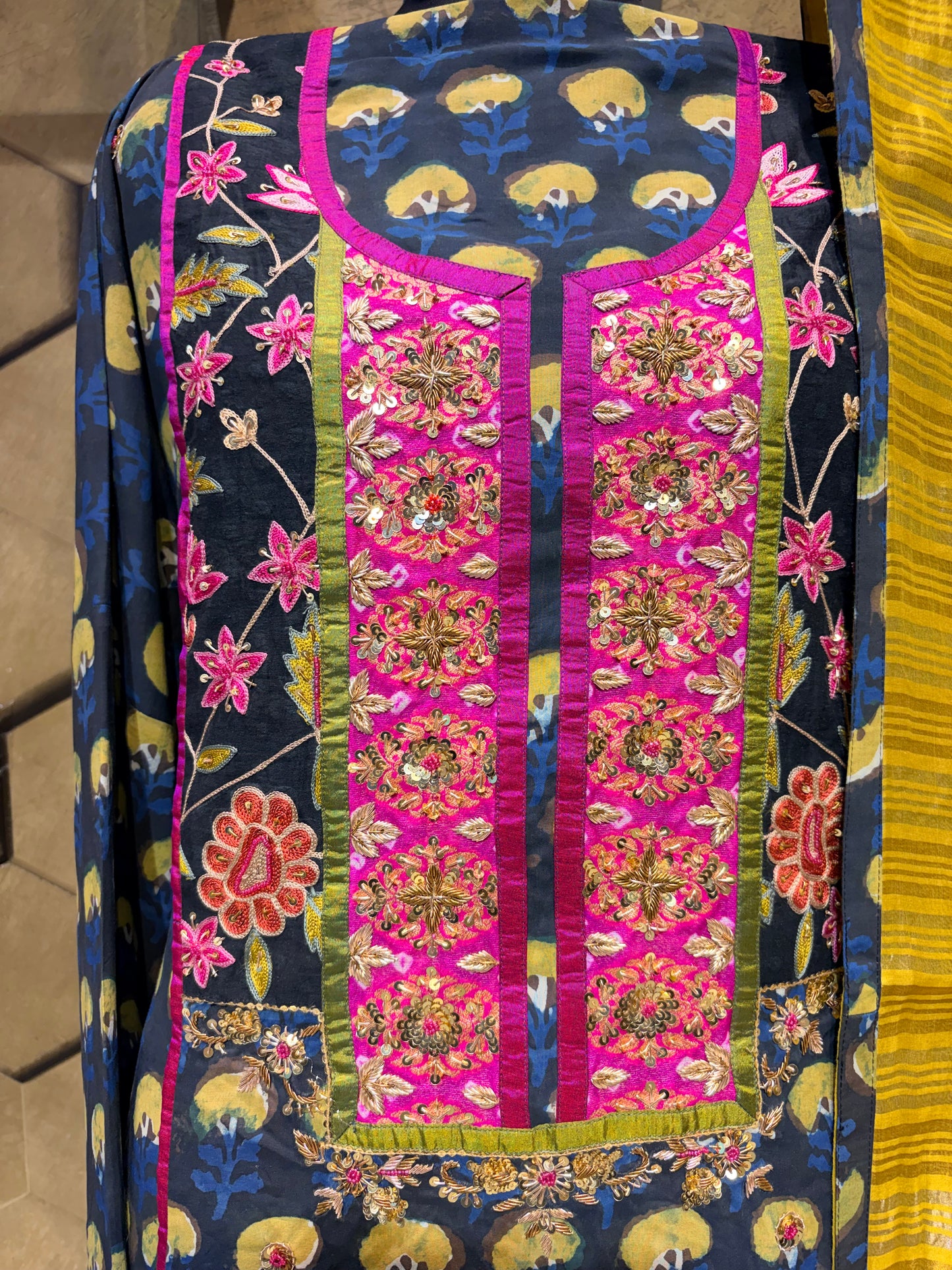 An exquisite handcrafted masterpiece in rich hand block-printed modal fabric