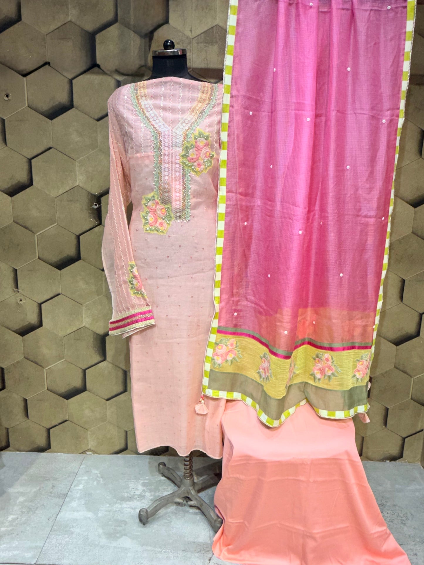 Blush Pink Mul Chanderi Elegance