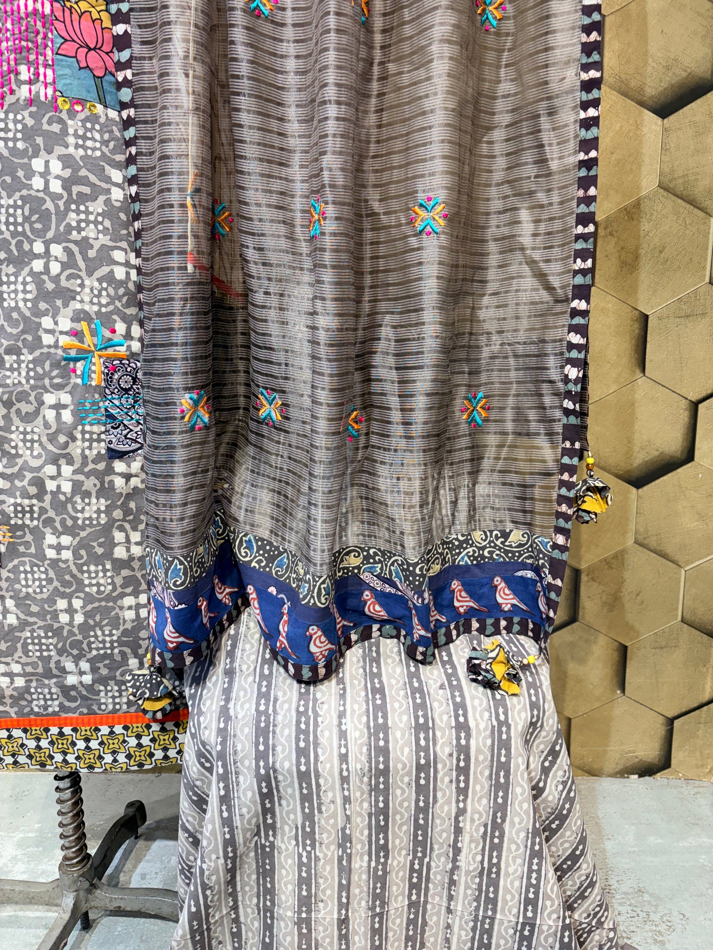 Timeless artisanal elegance in Pure Cotton handblock with Patch work