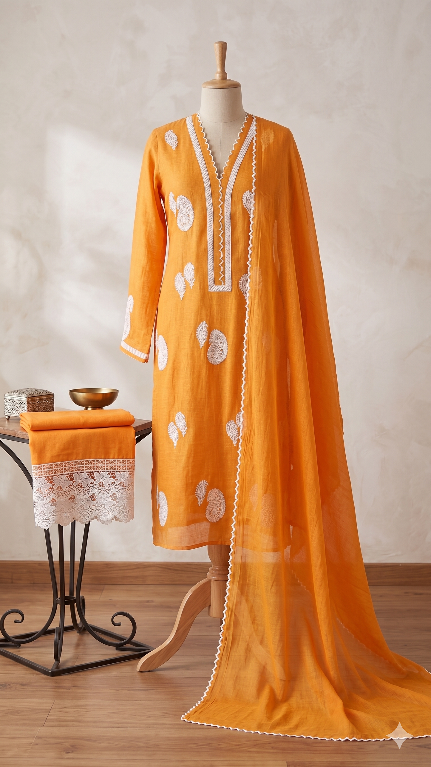 Vibrant classy mul Chanderi outfit