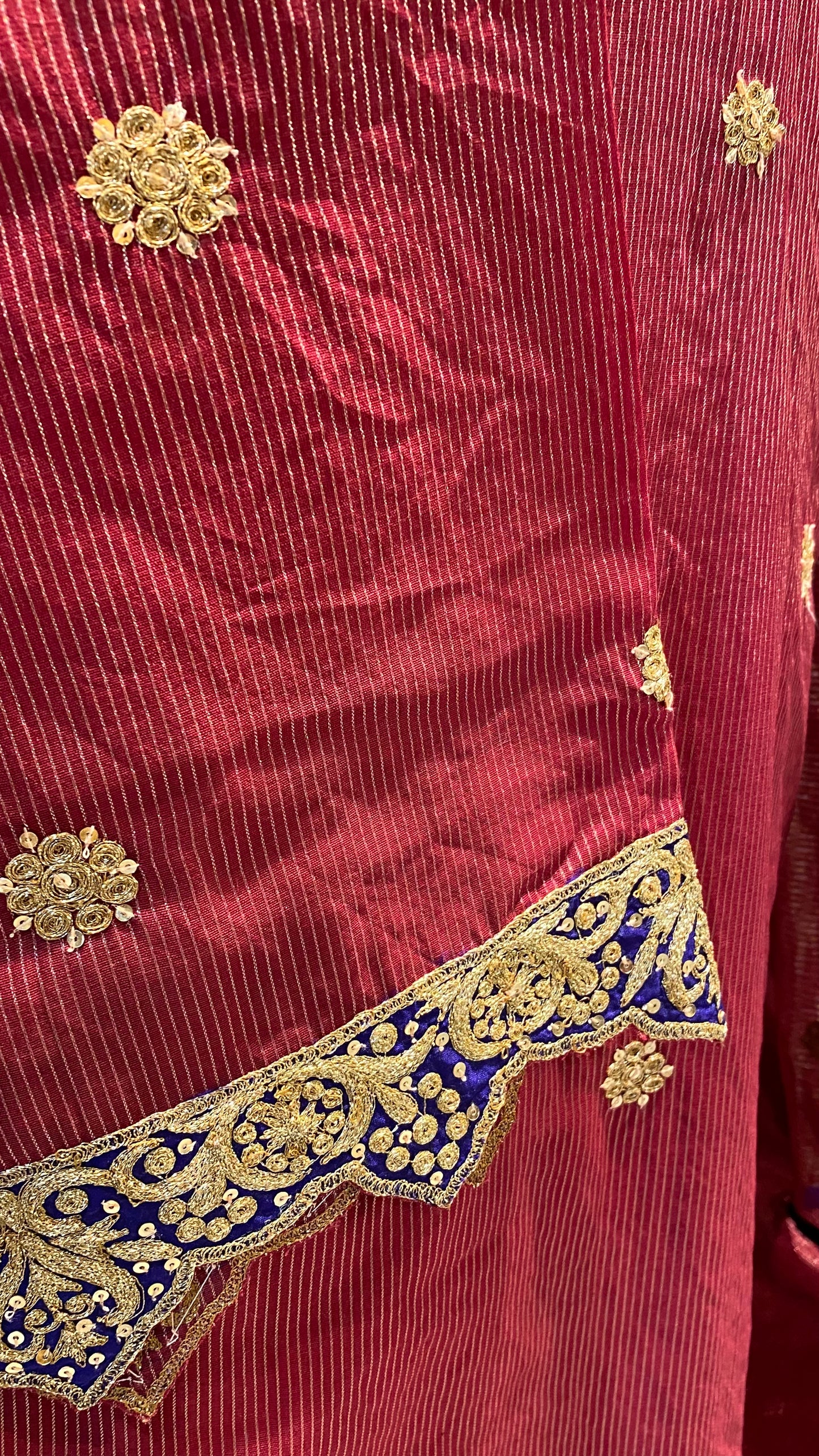 Soft chanderi with fine zari lines