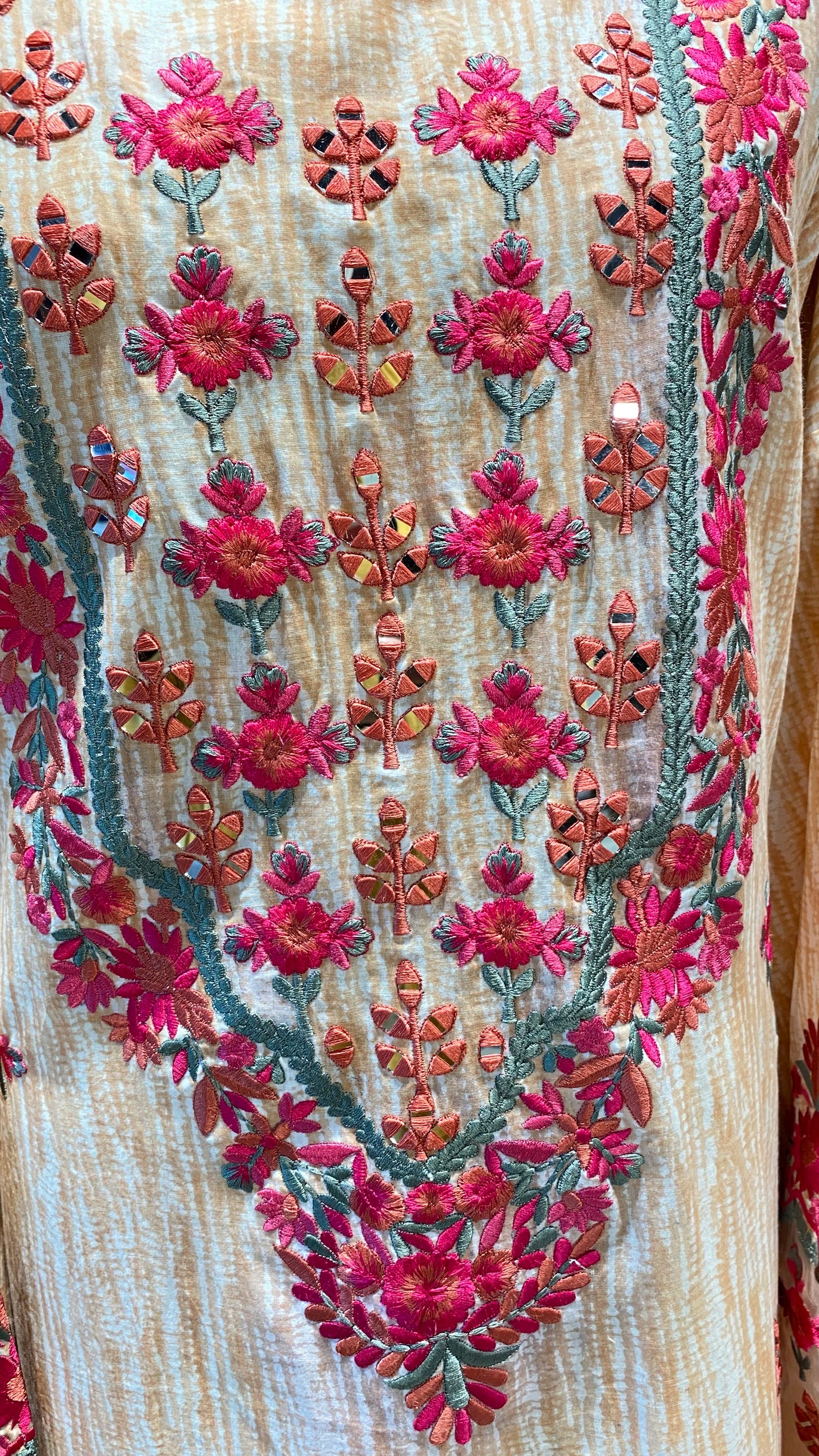 Pure Cotton with heavy yoke embroidery