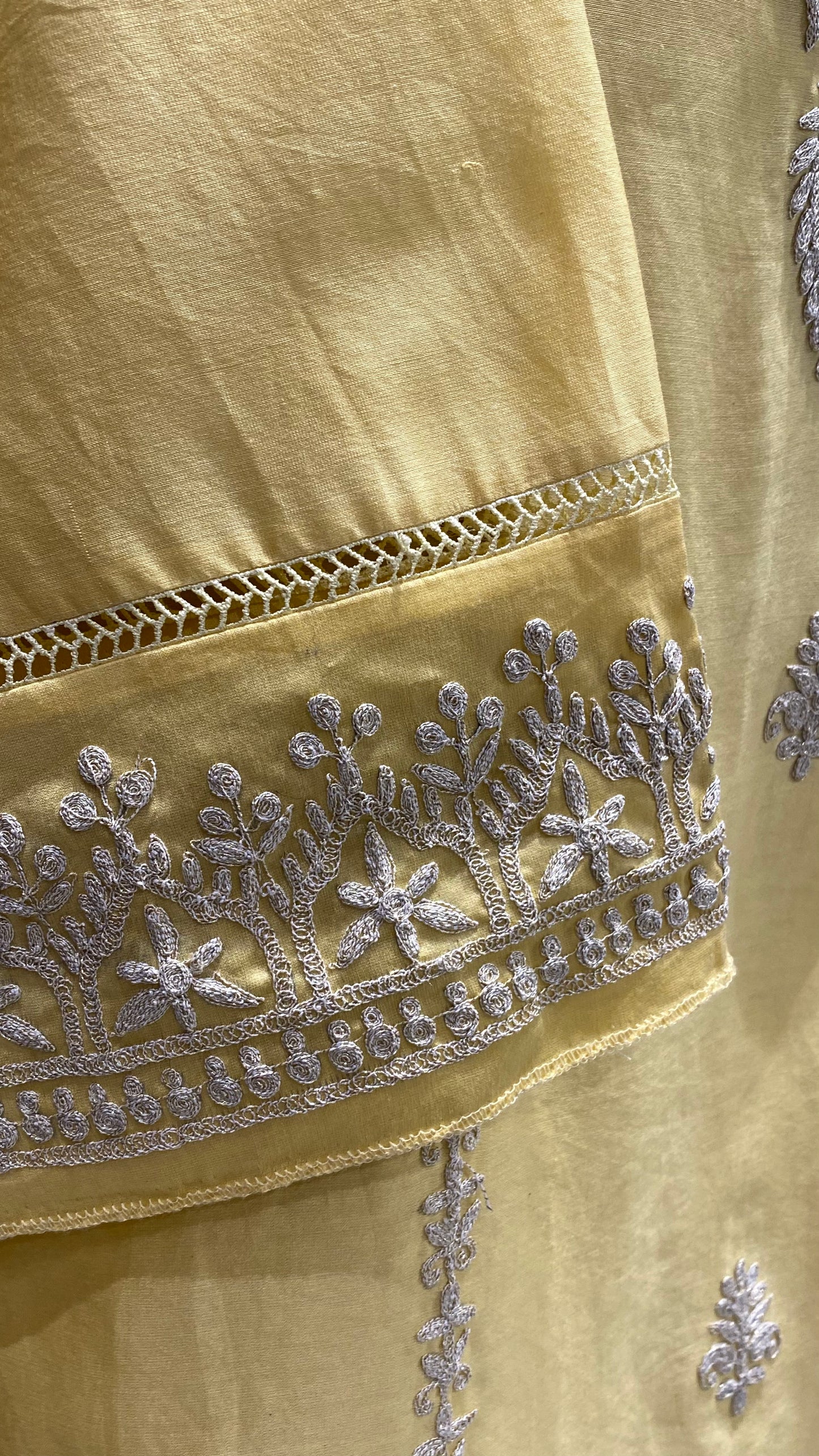 Chanderi shirt with organza dupatta