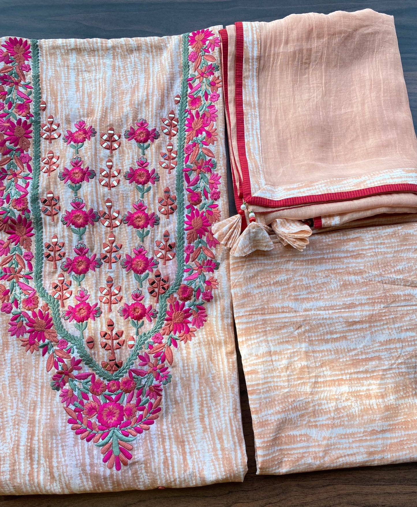 Pure Cotton with heavy yoke embroidery