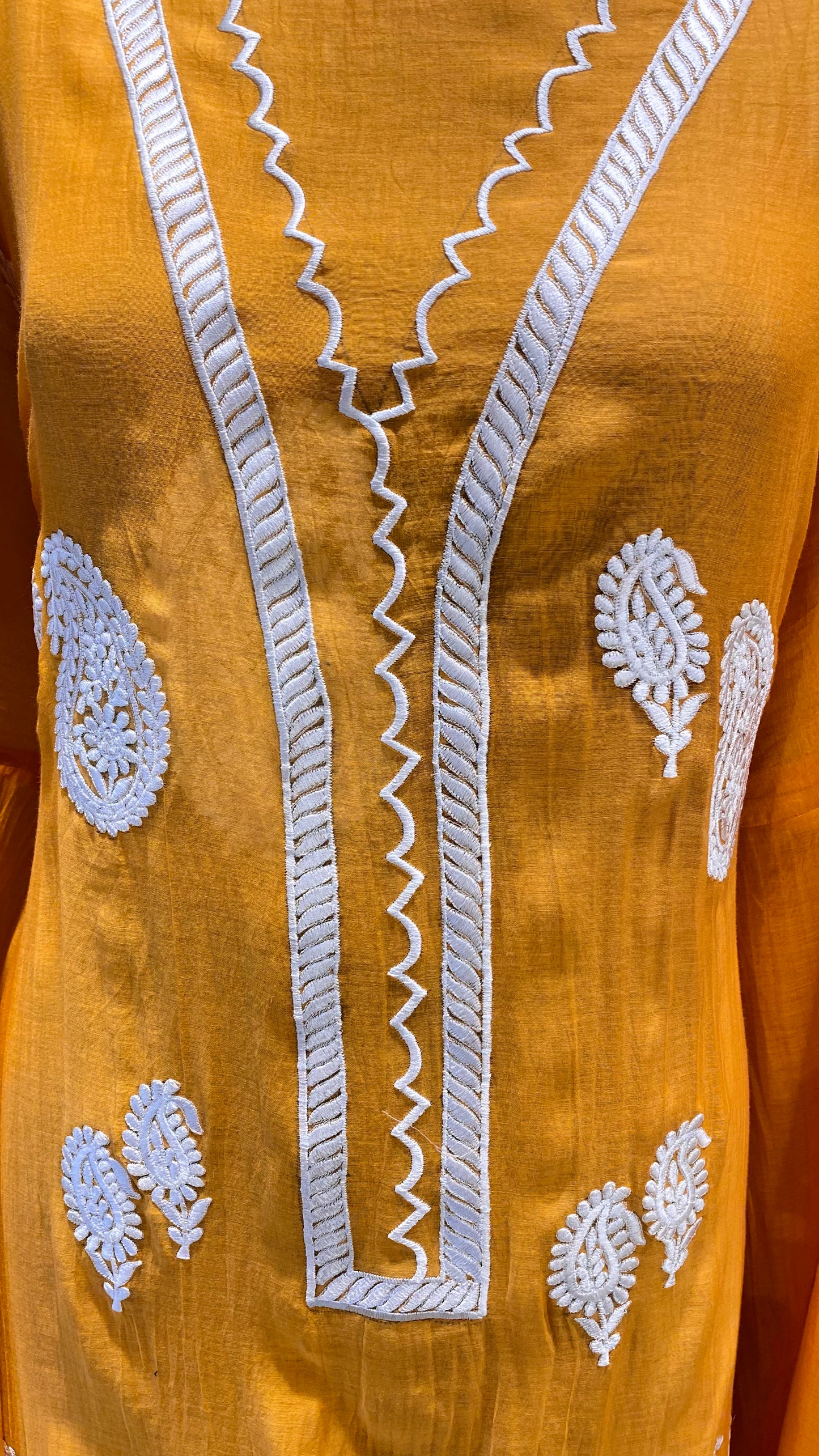 Vibrant classy mul Chanderi outfit