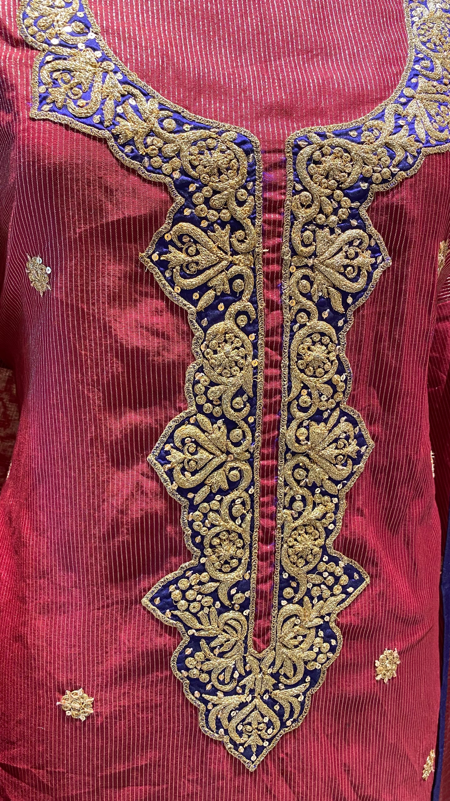 Soft chanderi with fine zari lines