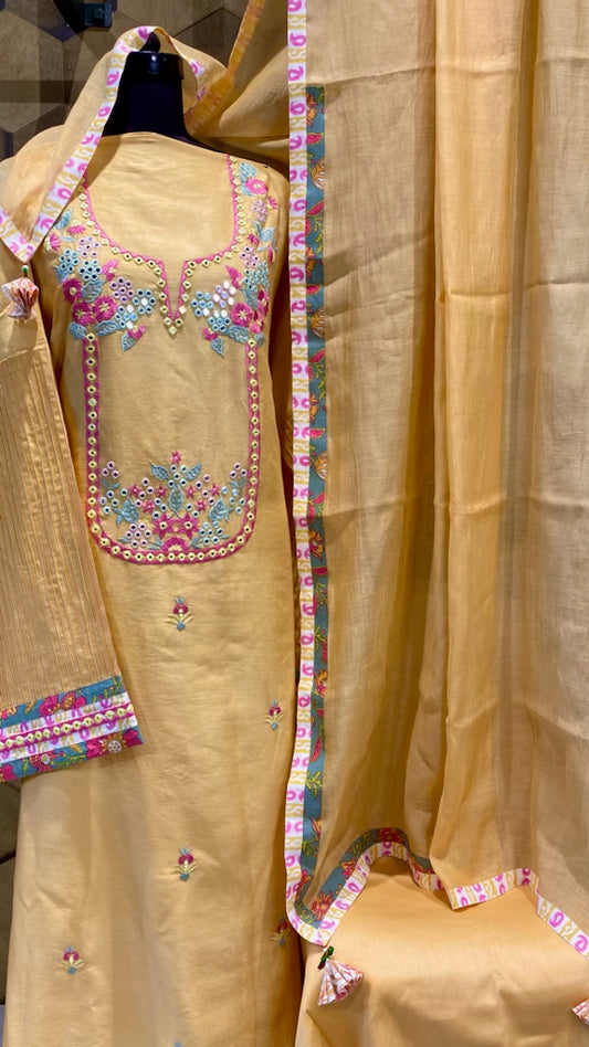 Light Pastel Chanderi set