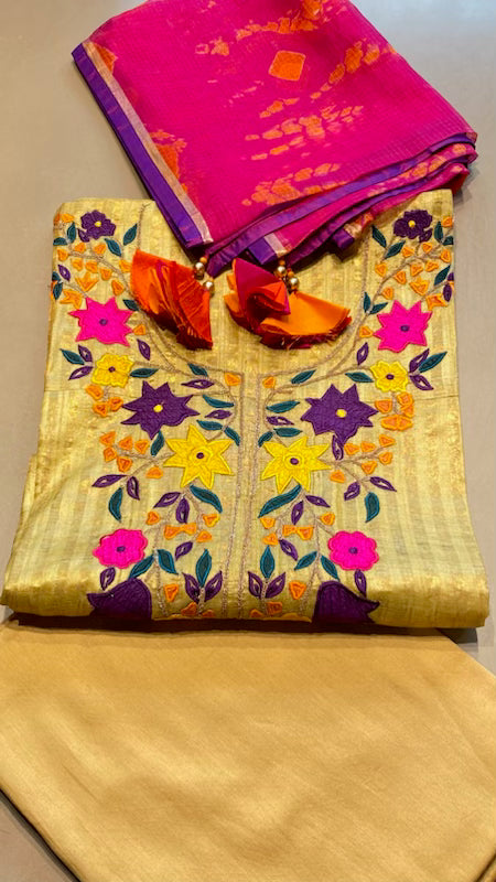 Tussar silk shirt with Kota silk dupatta