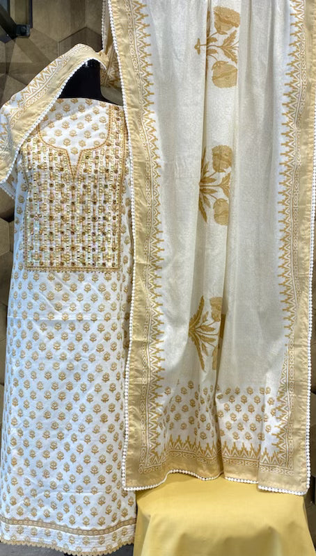 Printed Cotton with Mirror embroidery